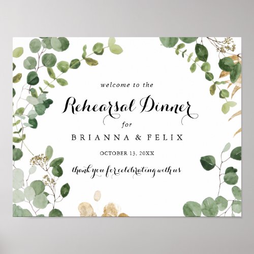 Tropical Horizontal Rehearsal Dinner Welcome Sign