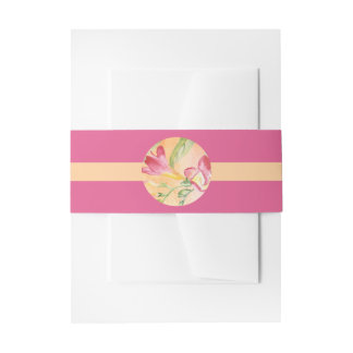 Tropical Hot Color Freesia Invitation Belly Band