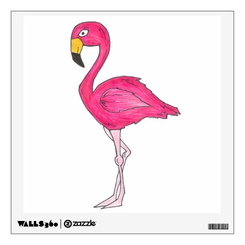 Tropical Hot Pink Flamingo Bird Birds Wall Decal