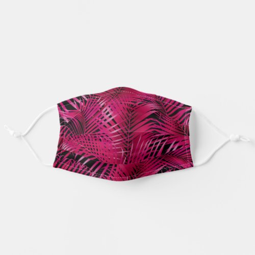 Tropical Hot Pink Palm Fronds Adult Cloth Face Mask