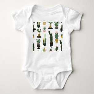 Tropical House Plants Illustration Baby Bodysuit