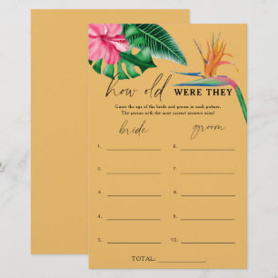 Tropical - How old were they bridal game