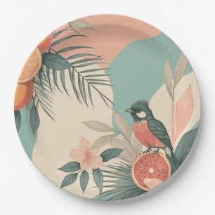 Tropical Humming Bird Paper Plates