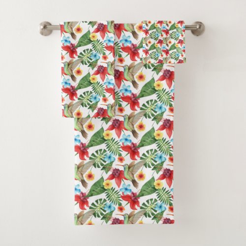 Tropical Hummingbird Bath Towel Set