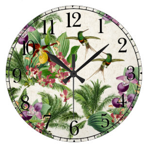 Tropical Birds Wall Clocks | Zazzle