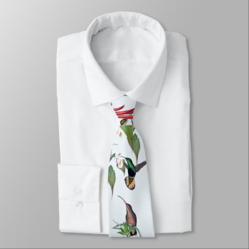 Tropical Hummingbird Birds Orchid Flowers Tie by farmer77 at Zazzle
