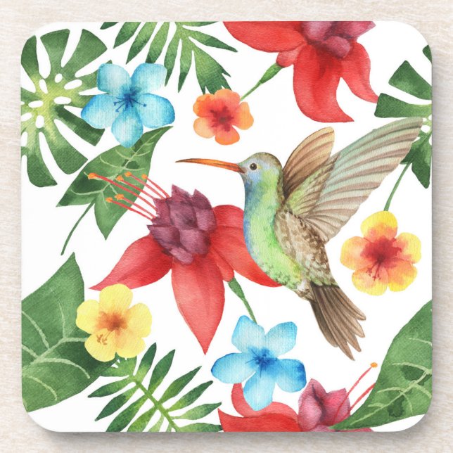 Tropical Hummingbird Coaster (Front)