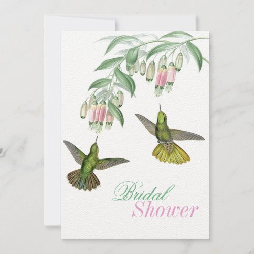 Tropical Hummingbird Floral Bridal Couple Shower Invitation