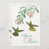 Tropical Hummingbird Floral Wedding Invitation (Front/Back)