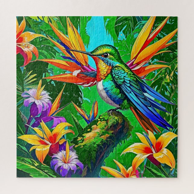 Tropical Hummingbird Jigsaw Puzzle (Vertical)