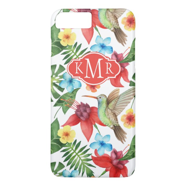 Tropical Hummingbird | Monogram Case-Mate iPhone Case (Back)