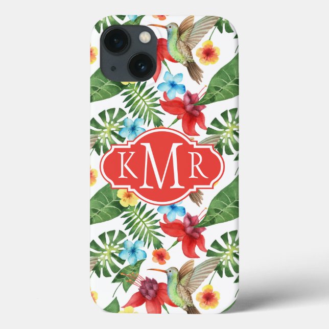 Tropical Hummingbird | Monogram Case-Mate iPhone Case (Back)