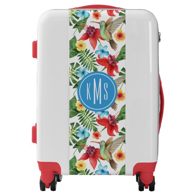 Tropical Hummingbird | Monogram Luggage (Front)