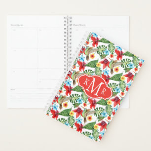 Tropical Hummingbird Monogram Planner