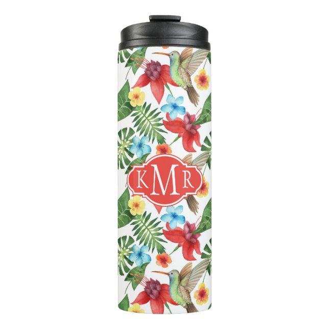 Tropical Hummingbird | Monogram Thermal Tumbler (Front)