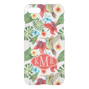 Tropical Hummingbird Monogram iPhone SE/8/7 Case