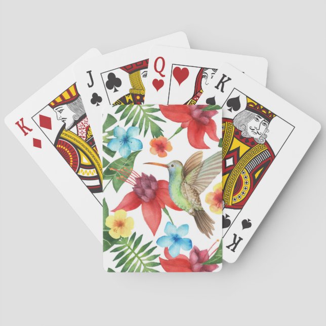 Tropical Hummingbird Poker Cards (Back)