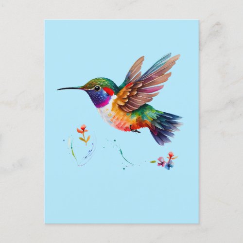  tropical hummingbird   postcard