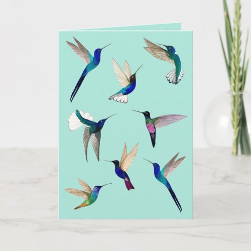 Tropical Hummingbirds  Card