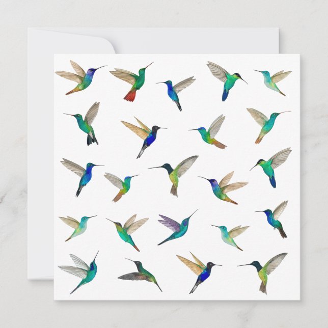 Tropical Hummingbirds Card for all occasions (Front)