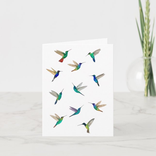Tropical Hummingbirds Card for all occasions (Front)
