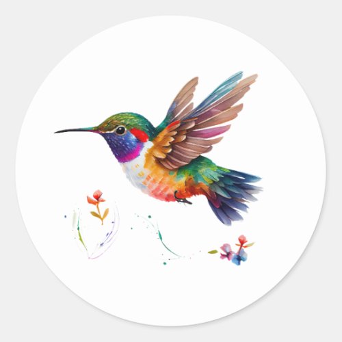  tropical hummingbirds   classic round sticker