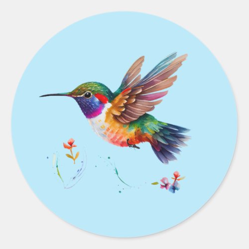  tropical hummingbirds   classic round sticker