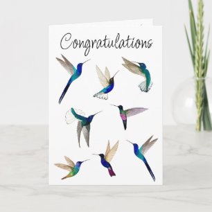 Tropical Hummingbirds Congratulations Card