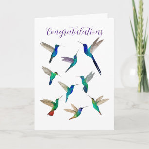 Tropical Hummingbirds Congratulations Card