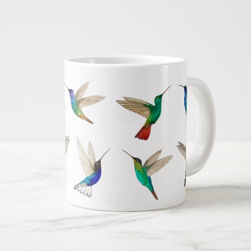 Tropical hummingbirds giant coffee mug