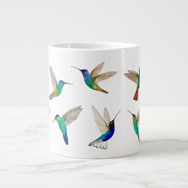 Tropical hummingbirds giant coffee mug (Front)