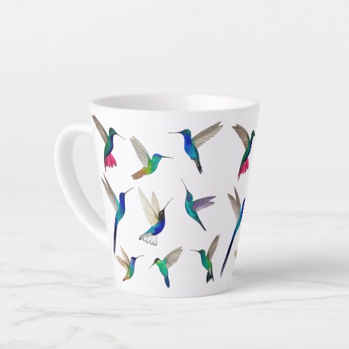 Tropical hummingbirds latte mug