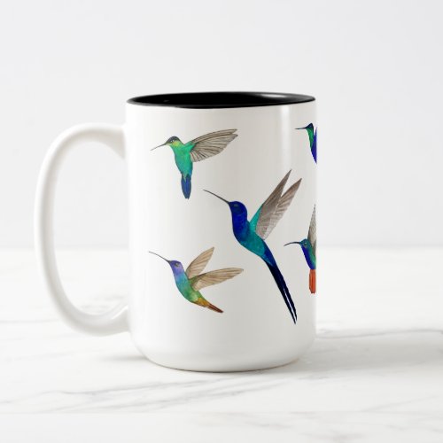 Tropical Hummingbirds Two_Tone Coffee Mug