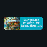 Tropical Hut Christmas Palm Tree Return Address Label<br><div class="desc">Tropical Hut Christmas Palm Tree Beach Lights 
Please follow me; I create new designs and products daily!
Feel free to contact me with your design needs.</div>