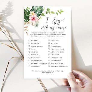 Tropical I spy with my camera wedding game