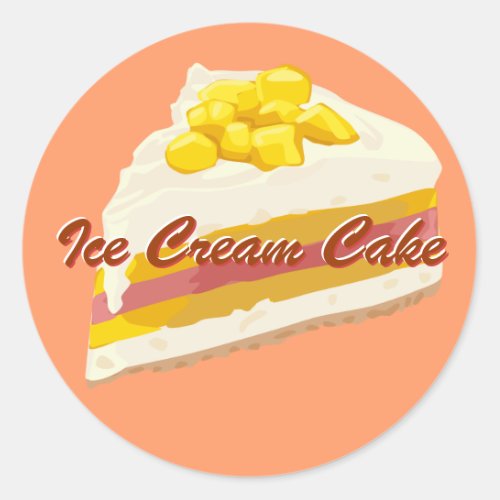 Tropical Ice Cream Cake Stickers