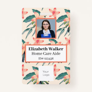 Tropical ID Photo Badge Double Sided