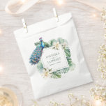 Tropical Indian Peacock Floral Wedding Favor Bag<br><div class="desc">Peacock theme wedding favor bags featuring a beautiful peacock,  flowers and tropical leaves.</div>