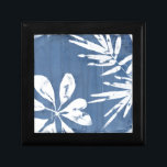 Tropical Indigo Impressions - Tropical Greenery Gift Box<br><div class="desc">Tropical Indigo Impressions III by June Erica Vess. Features tropical greenery against an indigo-colored background.</div>
