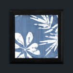 Tropical Indigo Impressions - Tropical Greenery Gift Box<br><div class="desc">Tropical Indigo Impressions III by June Erica Vess. Features tropical greenery against an indigo-colored background.</div>