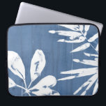 Tropical Indigo Impressions - Tropical Greenery Laptop Sleeve<br><div class="desc">Tropical Indigo Impressions III by June Erica Vess. Features tropical greenery against an indigo-colored background.</div>