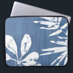 Tropical Indigo Impressions - Tropical Greenery Laptop Sleeve<br><div class="desc">Tropical Indigo Impressions III by June Erica Vess. Features tropical greenery against an indigo-colored background.</div>