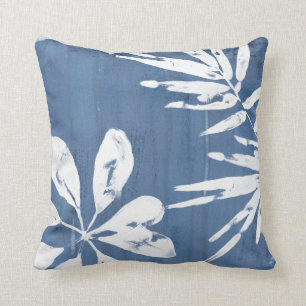 Tropical Indigo Impressions - Tropical Greenery Throw Pillow