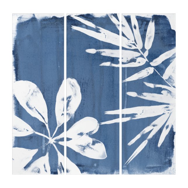 Tropical Indigo Impressions - Tropical Greenery Triptych (Front)