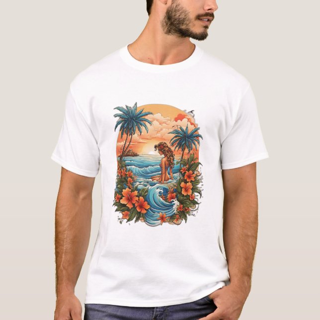 Tropical Ink Fusion: Sailor Jerry Tattoo Art T-Shirt (Front)