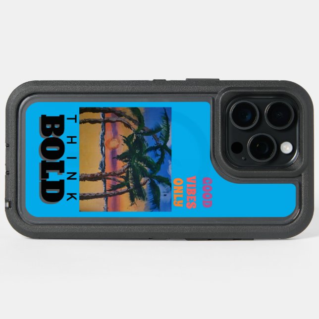 Tropical  iPhone 15 pro max case (Back Horizontal (Black Titanium))