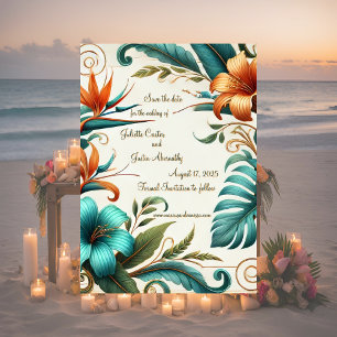 Tropical Iridescence Save The Date Card
