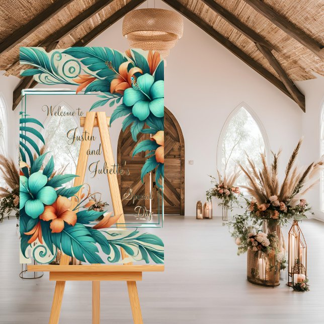 Tropical Iridescence Wedding Welcome Sign (Creator Uploaded)