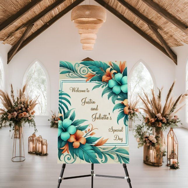 Tropical Iridescence Wedding Welcome Sign (Creator Uploaded)