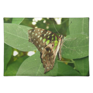 Tropical Iridescent Green Butterfly Placemat